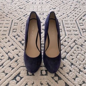 Navy Blue Suede Nine West Pumps Size 7